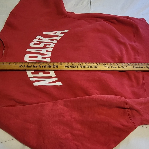 Champion Reverse Weave 90s Nebraska University Red Pullover Sweater, Size L. - Picture 14 of 16